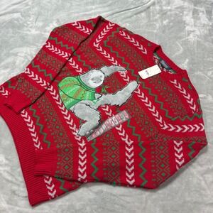 33‎ Degrees Sloth Christmas Sweater Red Green Holiday Graphic Small S